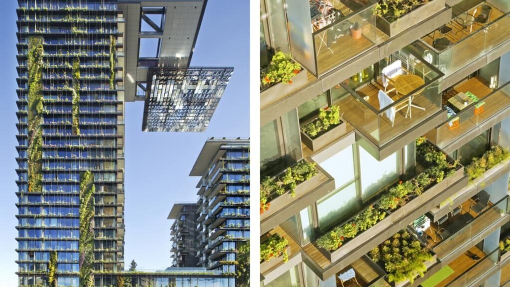One Central Park -Sydney, Australia: A biophilic landmark in Sydney that weaves vertical gardens and solar innovation into its form, creating a living façade attuned to climate and context.